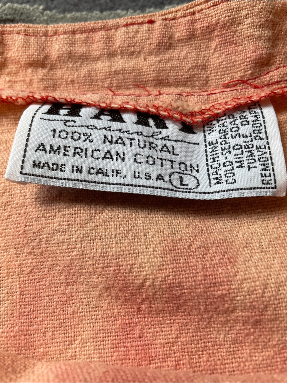 Vintage HARI Peach/Pink Tie-Dye Skirt Set 100% Cotton Size Large - Picture 6 of 10